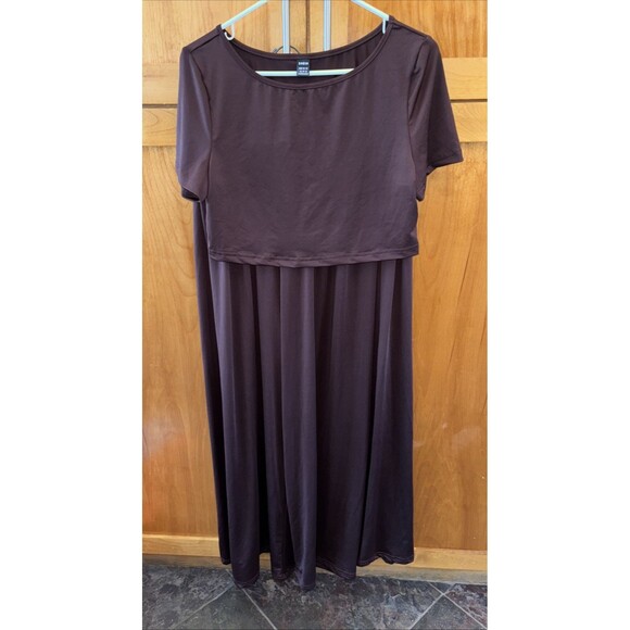 SHEIN Two Piece Set Crop Top Wide Leg Pants Women XL Cozy Knit Chocolate Brown - Picture 2 of 10